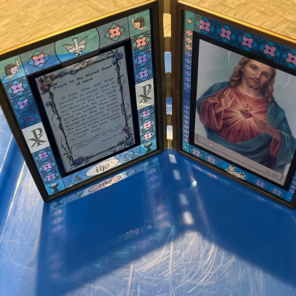 Stained Glass Sacred Heart of Jesus prayer - Picture 1 of 10